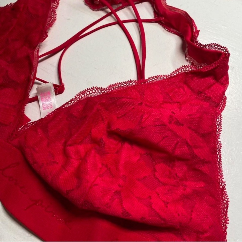 Victoria’s Secret PINK Elegant Red Lace Bralette